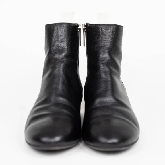 Aquatalia Ulyssa Leather Boots Pebble Black Ankle Boots Bootie Side Zip Size 7.5 - Picture 3 of 11